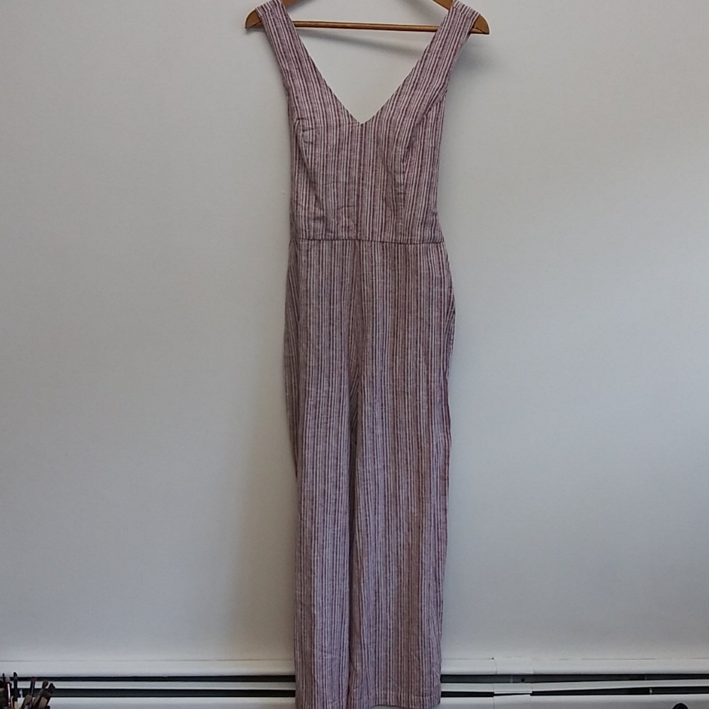 NWT 1. State Red and White Striped Jumpsuit